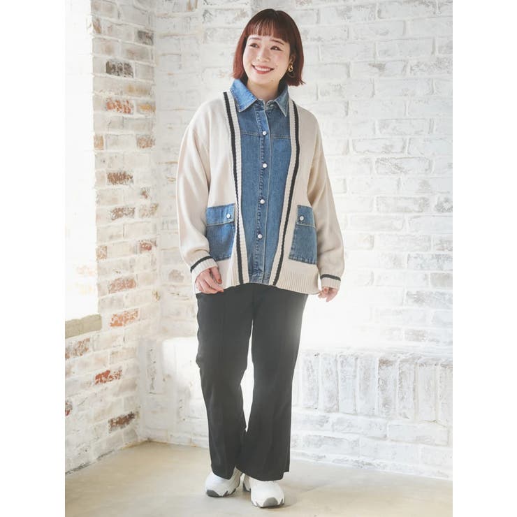 デニム切替ニットカーディガン | Re-J＆SUPURE | 詳細画像8 