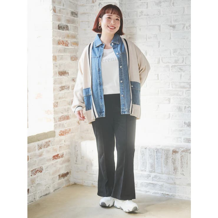 デニム切替ニットカーディガン | Re-J＆SUPURE | 詳細画像10 