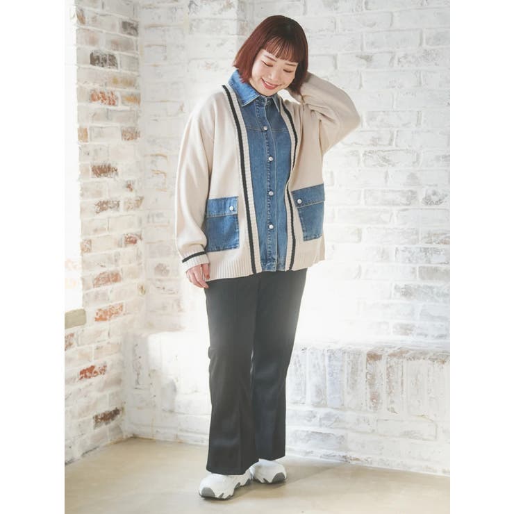 デニム切替ニットカーディガン | Re-J＆SUPURE | 詳細画像13 