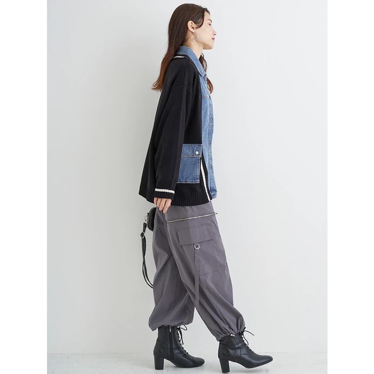 デニム切替ニットカーディガン | Re-J＆SUPURE | 詳細画像23 