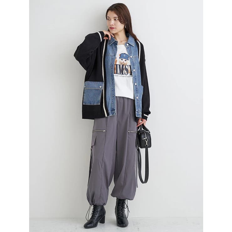 デニム切替ニットカーディガン | Re-J＆SUPURE | 詳細画像24 