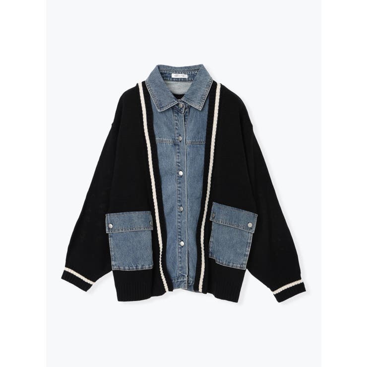 デニム切替ニットカーディガン | Re-J＆SUPURE | 詳細画像25 