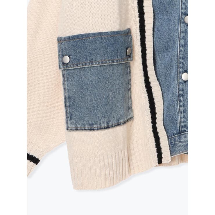 デニム切替ニットカーディガン | Re-J＆SUPURE | 詳細画像30 