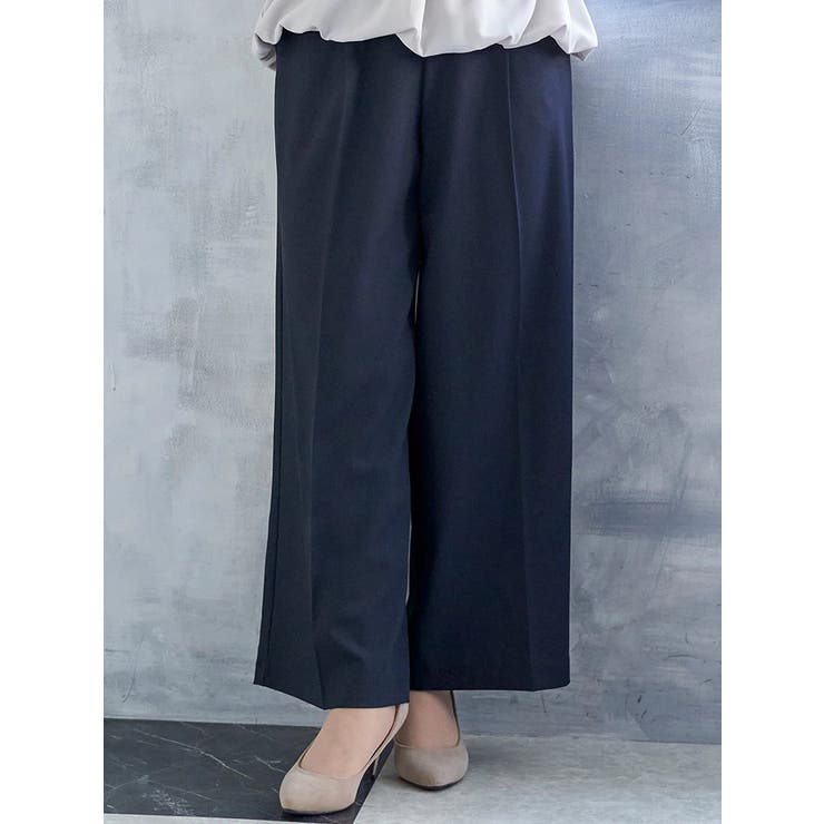 紺 | 【ストレッチツイル】ワイドパンツ(セットアップ可) | Re-J＆SUPURE