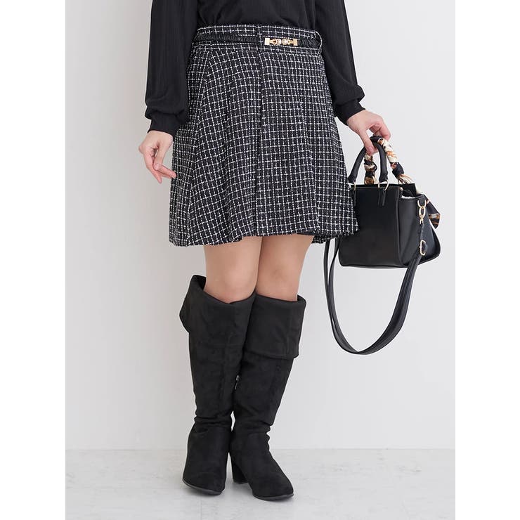 パールベルト付きボックスプリーツミニスカート | Re-J＆SUPURE | 詳細画像2 