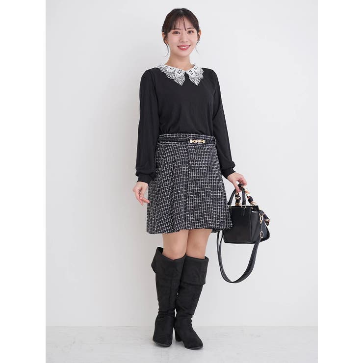 パールベルト付きボックスプリーツミニスカート | Re-J＆SUPURE | 詳細画像7 