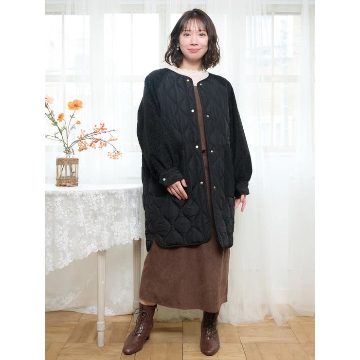 異素材切り替えキルティングコート | Re-J＆SUPURE | 詳細画像10 