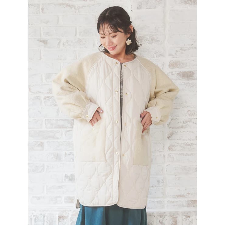 異素材切り替えキルティングコート | Re-J＆SUPURE | 詳細画像13 