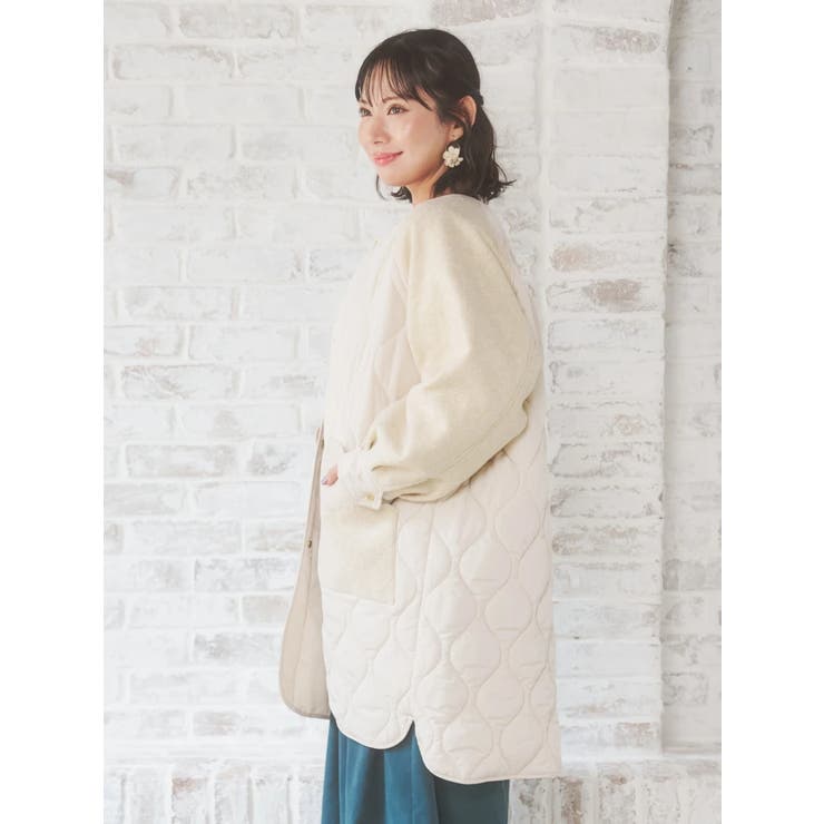 異素材切り替えキルティングコート | Re-J＆SUPURE | 詳細画像16 