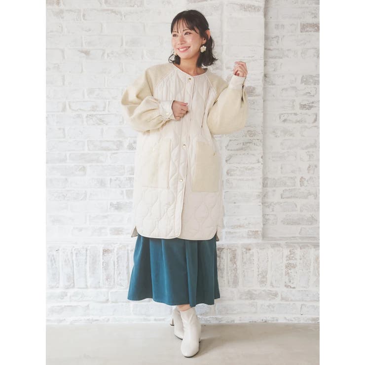 異素材切り替えキルティングコート | Re-J＆SUPURE | 詳細画像19 