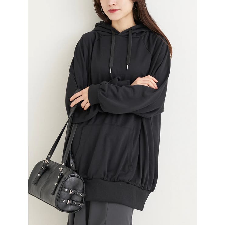 黒 | オーバーサイズ裏毛プルパーカー | Re-J＆SUPURE