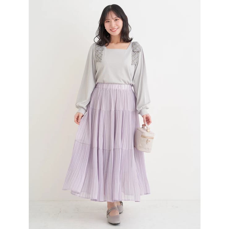 チェック柄ショルダーリボントップス | Re-J＆SUPURE | 詳細画像10 