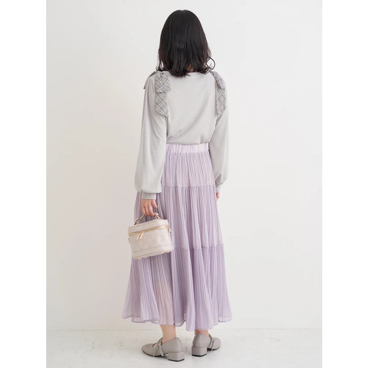 チェック柄ショルダーリボントップス | Re-J＆SUPURE | 詳細画像14 