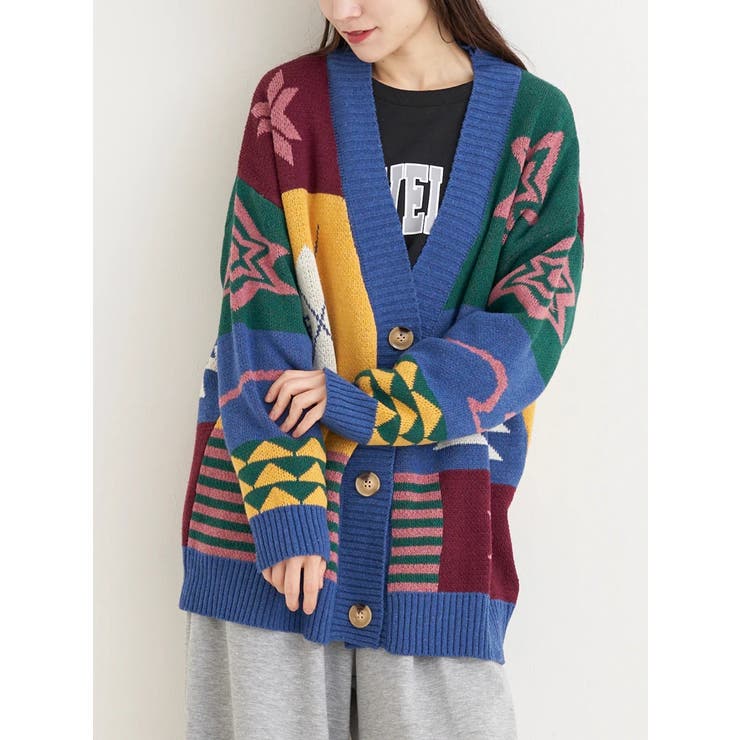 オルテガ柄ニットカーディガン | Re-J＆SUPURE | 詳細画像13 