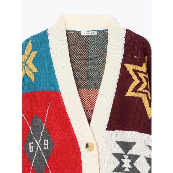 オルテガ柄ニットカーディガン | Re-J＆SUPURE | 詳細画像22 