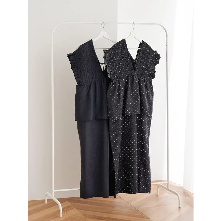 【WEB限定】シャーリングペプラムジャンパースカート | Re-J＆SUPURE | 詳細画像1 