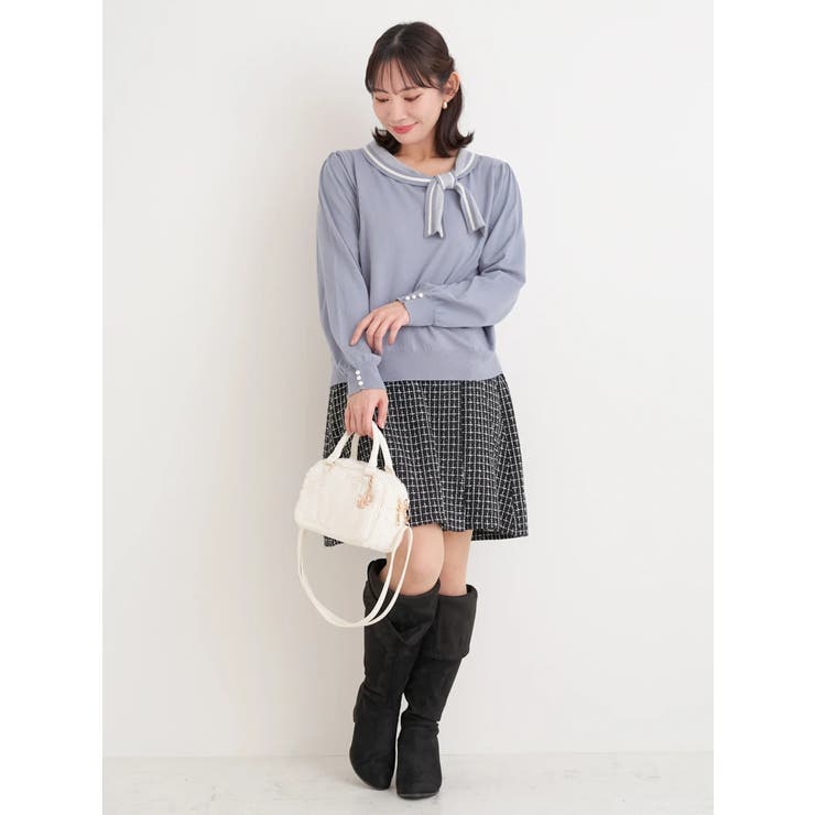 襟リボンニットトップス | Re-J＆SUPURE | 詳細画像24 