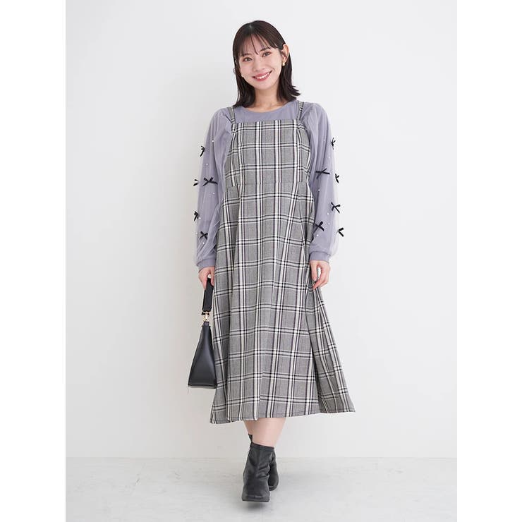 [SET]チェック柄フードブルゾン×キャミワンピース | Re-J＆SUPURE | 詳細画像6 