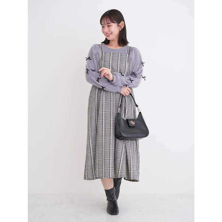 [SET]チェック柄フードブルゾン×キャミワンピース | Re-J＆SUPURE | 詳細画像7 