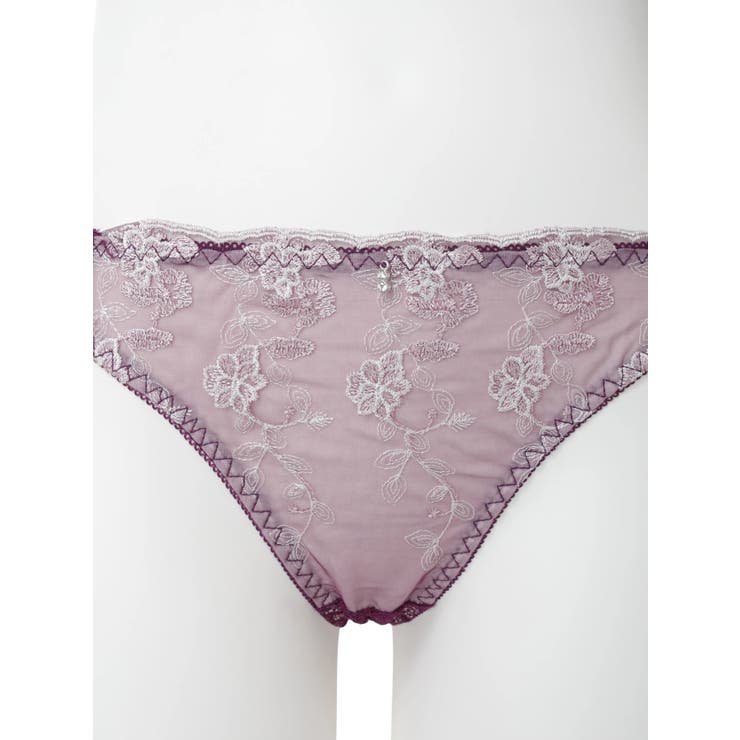 【脇高】[D85 I95］シャイニーフラワー刺繍ブラ＆ショーツ(モールドカップ) | Re-J＆SUPURE | 詳細画像9 