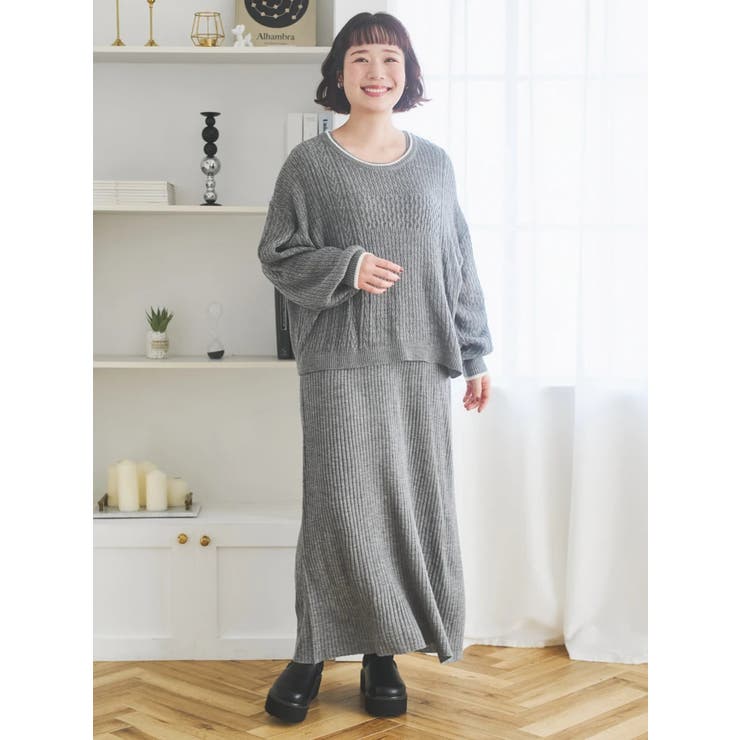 グレー | [SET]ニットトップス×ノースリワンピース | Re-J＆SUPURE