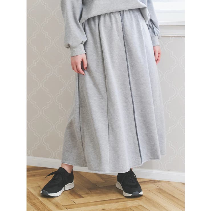 配色ステッチAラインスウェットスカート | Re-J＆SUPURE | 詳細画像1 