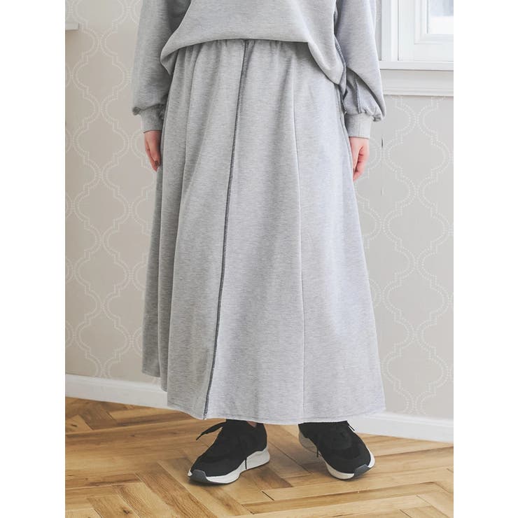 配色ステッチAラインスウェットスカート | Re-J＆SUPURE | 詳細画像2 