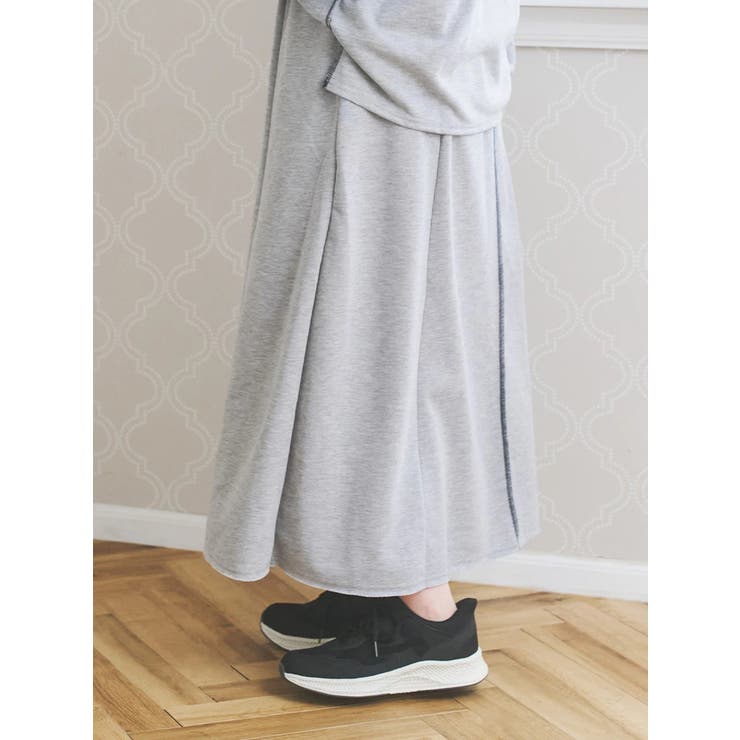 配色ステッチAラインスウェットスカート | Re-J＆SUPURE | 詳細画像3 