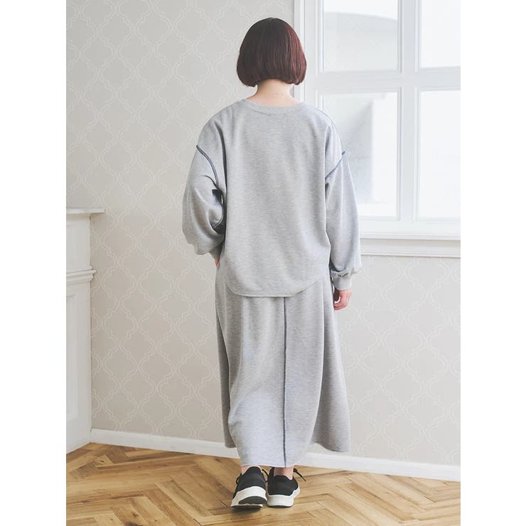 配色ステッチAラインスウェットスカート | Re-J＆SUPURE | 詳細画像9 