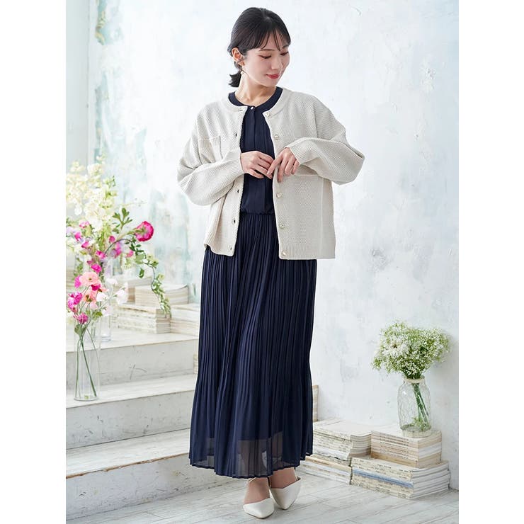 ［2WAY］シフォンジョーゼットプリーツワンピース | Re-J＆SUPURE | 詳細画像7 