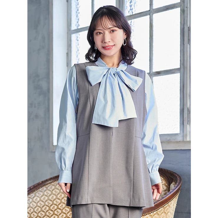 【ストレッチツイル】ペプラムベスト(セットアップ可) | Re-J＆SUPURE | 詳細画像2 