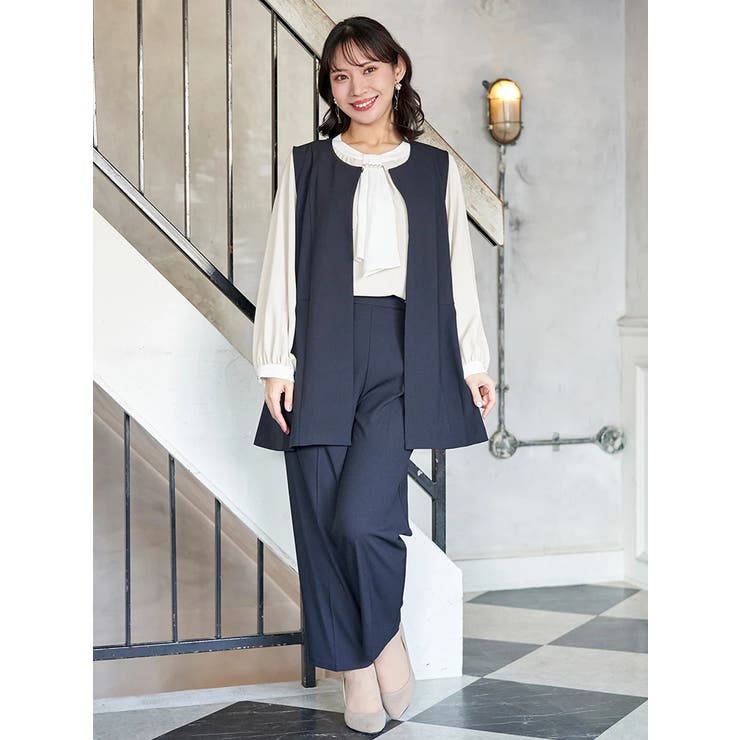 【ストレッチツイル】ペプラムベスト(セットアップ可) | Re-J＆SUPURE | 詳細画像14 