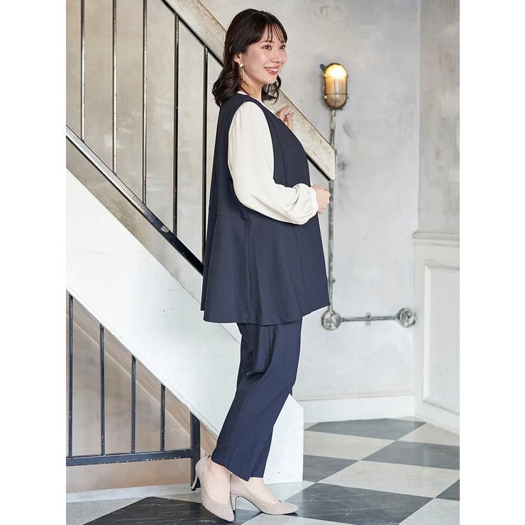 【ストレッチツイル】ペプラムベスト(セットアップ可) | Re-J＆SUPURE | 詳細画像17 