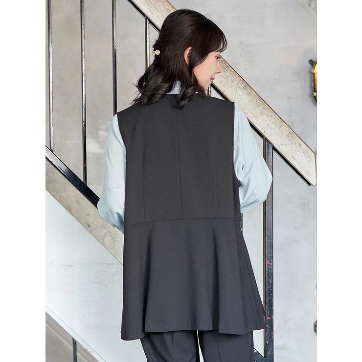 【ストレッチツイル】ペプラムベスト(セットアップ可) | Re-J＆SUPURE | 詳細画像22 