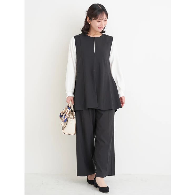 【ストレッチツイル】ペプラムベスト(セットアップ可) | Re-J＆SUPURE | 詳細画像32 