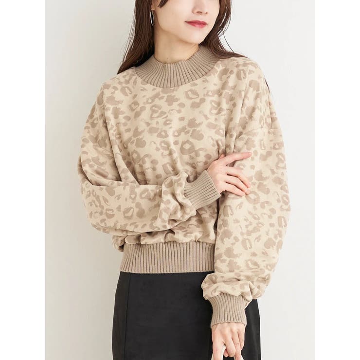 WEB限定】スエードポンチレオパード柄トップス[品番：PLMW0015358]｜Re