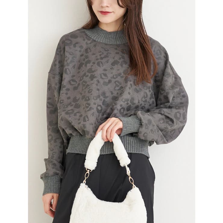 WEB限定】スエードポンチレオパード柄トップス[品番：PLMW0015358]｜Re