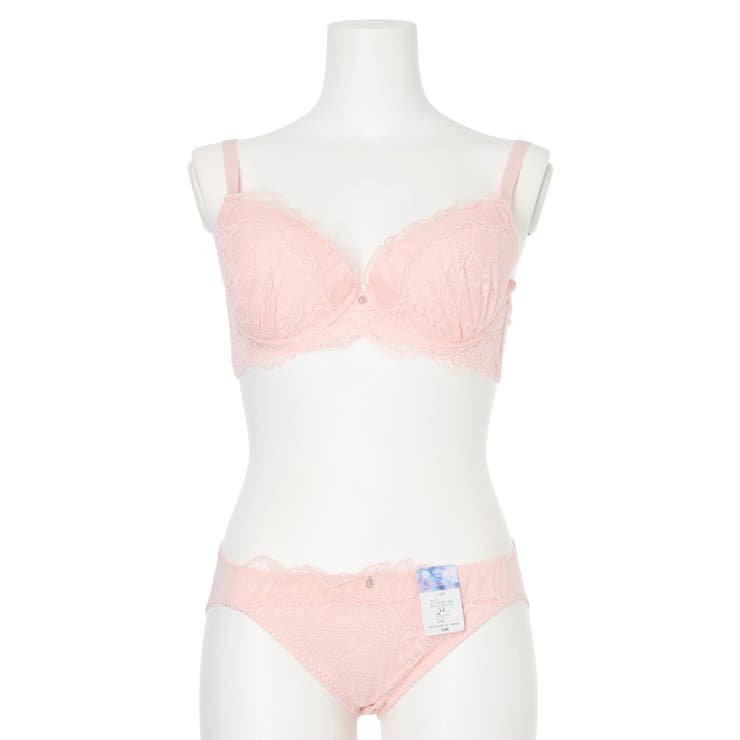 ピンク | [D85-H95］フェミニンレースブラ＆ショーツ(モールドカップ) | Re-J＆SUPURE