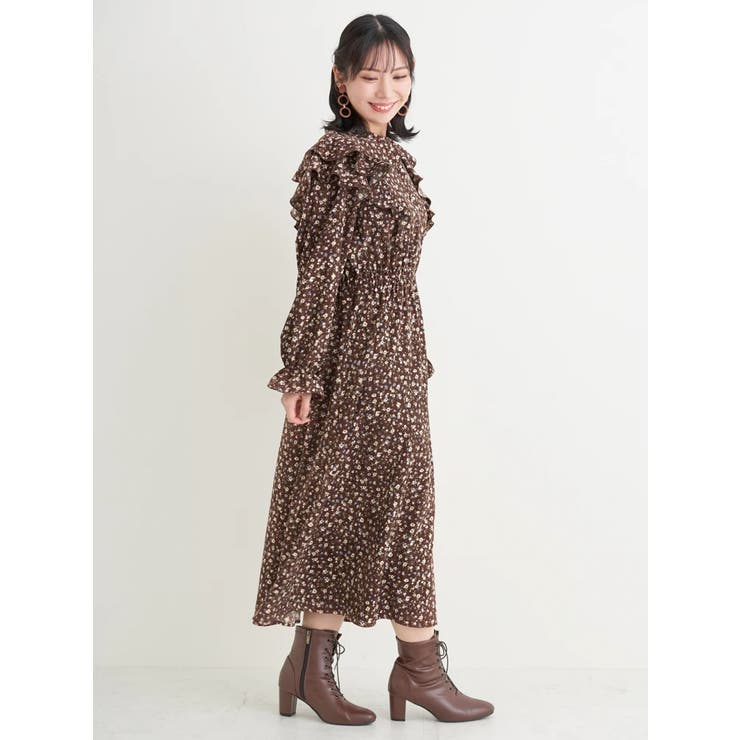 【WEB限定】フリルワンピース（無地・花柄） | Re-J＆SUPURE | 詳細画像3 