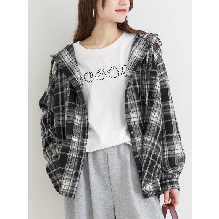 シャギーチェックフード付きシャツ | Re-J＆SUPURE | 詳細画像4 