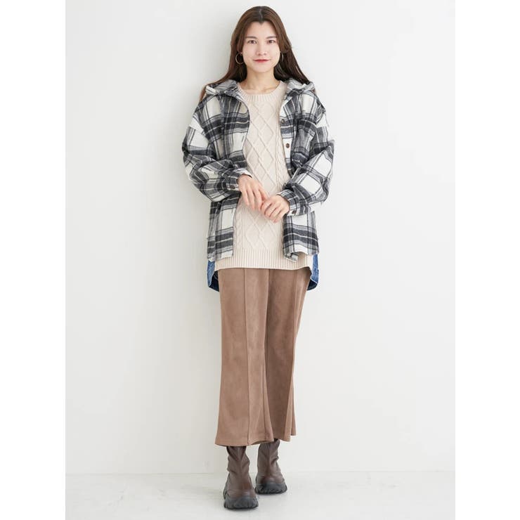 シャギーチェックフード付きシャツ | Re-J＆SUPURE | 詳細画像13 