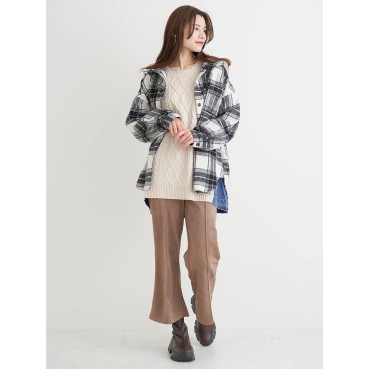 シャギーチェックフード付きシャツ | Re-J＆SUPURE | 詳細画像14 