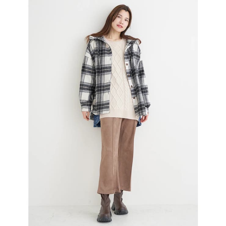 シャギーチェックフード付きシャツ | Re-J＆SUPURE | 詳細画像15 