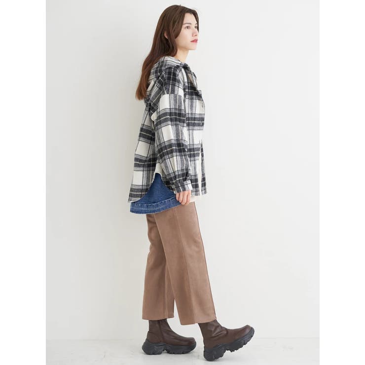 シャギーチェックフード付きシャツ | Re-J＆SUPURE | 詳細画像16 