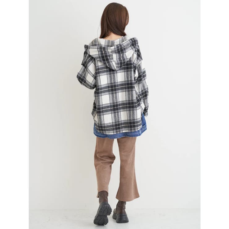 シャギーチェックフード付きシャツ | Re-J＆SUPURE | 詳細画像17 