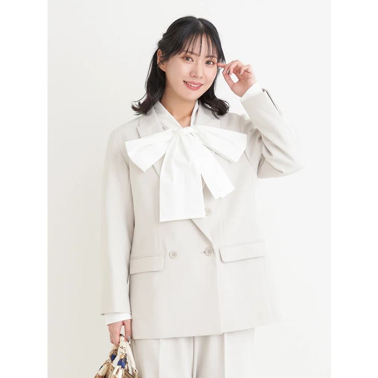 淡グレー | 【Wクロス】Wボタンテーラードジャケット(セットアップ可) | Re-J＆SUPURE