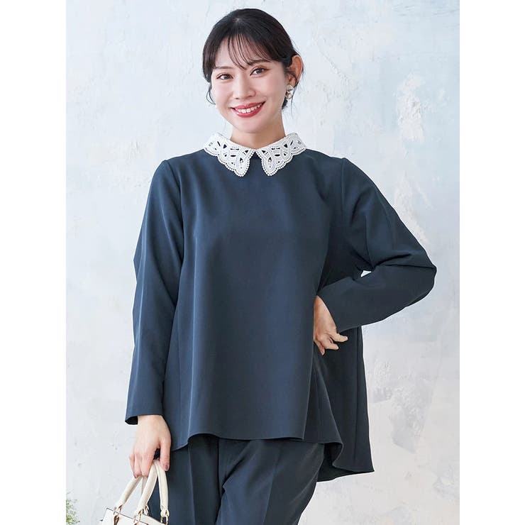 【Wクロス】2WAYレース襟ブラウス(セットアップ可) | Re-J＆SUPURE | 詳細画像1 