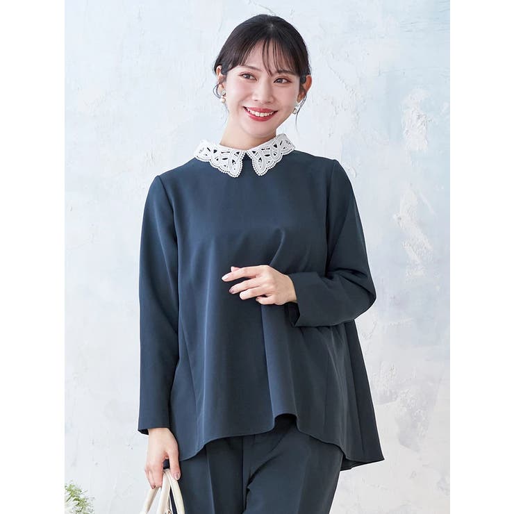 【Wクロス】2WAYレース襟ブラウス(セットアップ可) | Re-J＆SUPURE | 詳細画像2 