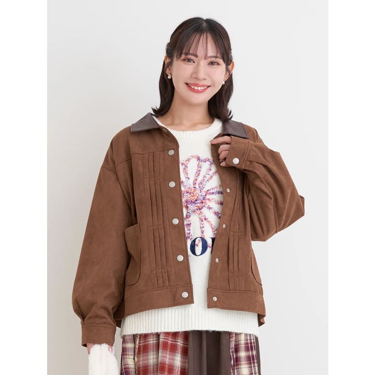 【WEB限定】フェイクレザー襟スエードポンチジャケット | Re-J＆SUPURE | 詳細画像1 