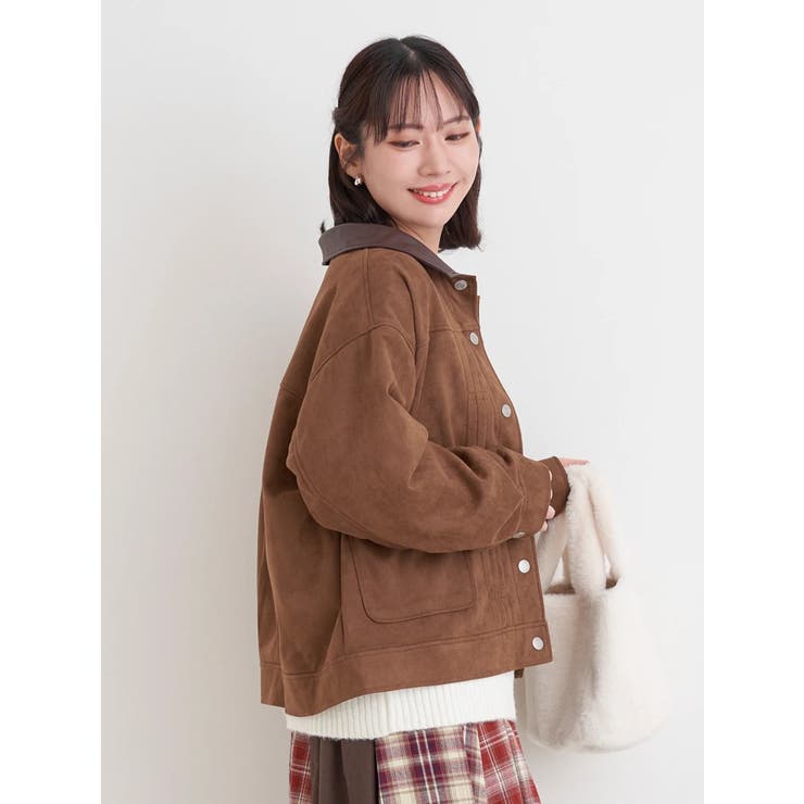 【WEB限定】フェイクレザー襟スエードポンチジャケット | Re-J＆SUPURE | 詳細画像3 